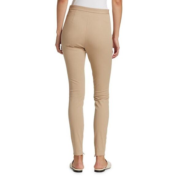St. John NWT Ankle Zip Stretch Gabardine Pants Beige Size 6 Flat Front Side Zip - Picture 2 of 12